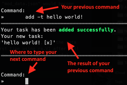 Command prompt interface explanation